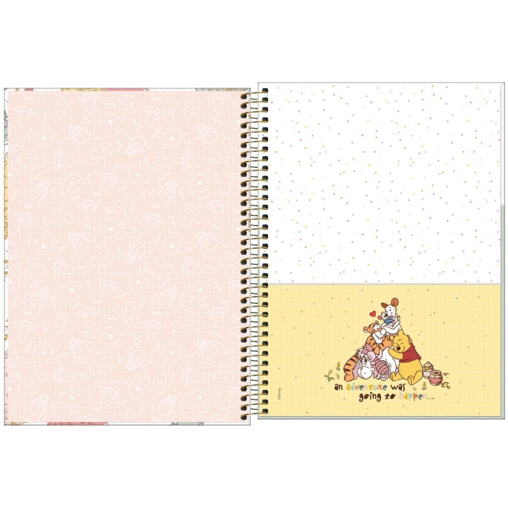 Caderno Mat Ria Ursinho Pooh Folhas Universit Rio Espiral Capa